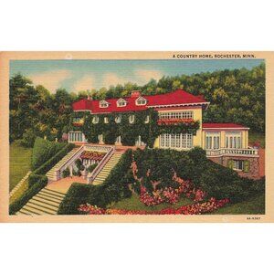 Postcard A Country Home Rochester, Minn Vintage Linen Unposted 1930-1950